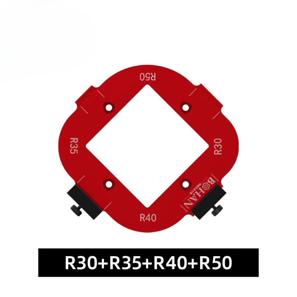 

R10-R50 Radius Jig Woodworking Router Templates 4 in 1 Aluminum Alloy Arc Angle Positioning Template DIY Reusable