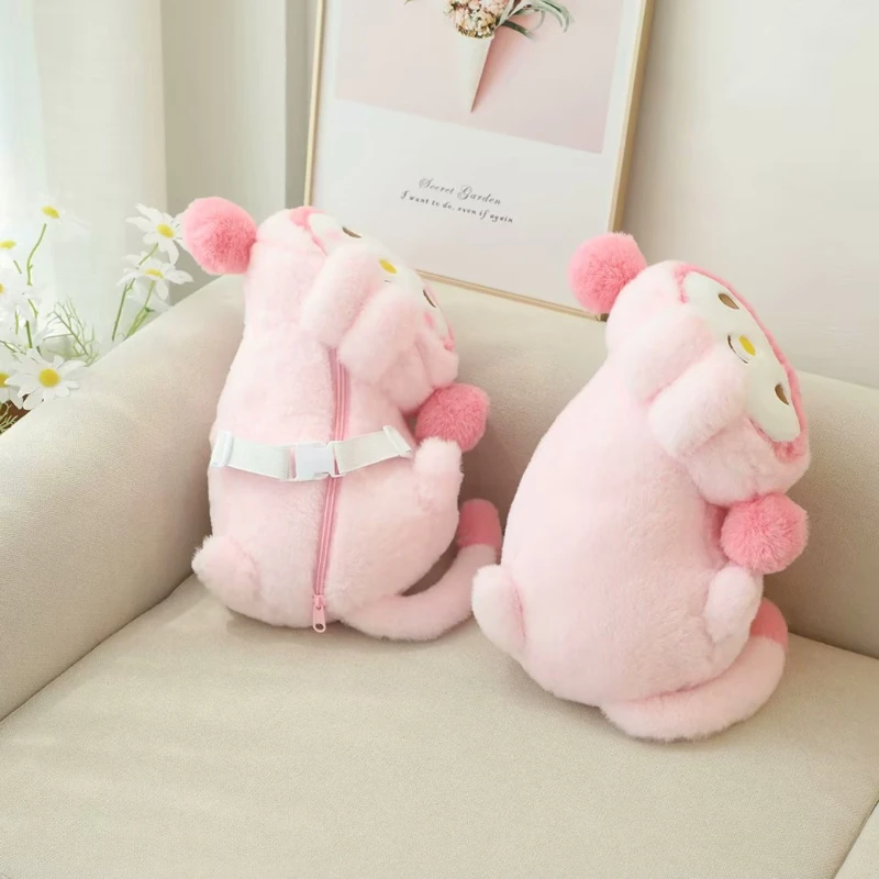 Cute Cartoon MyMelody Kuromi Cinnamoroll Lying Plush Doll Car Pillow Rag Doll Back Pillow Tissue Box
