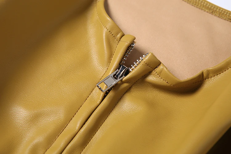 Weird Puss Wild Jacke Damen Langarm Unregelmäßige Taillenbetonung Frühling Reißverschluss Luxus PU Crop Streetwear Bürodamen Klassischer Mantel – Detail 8