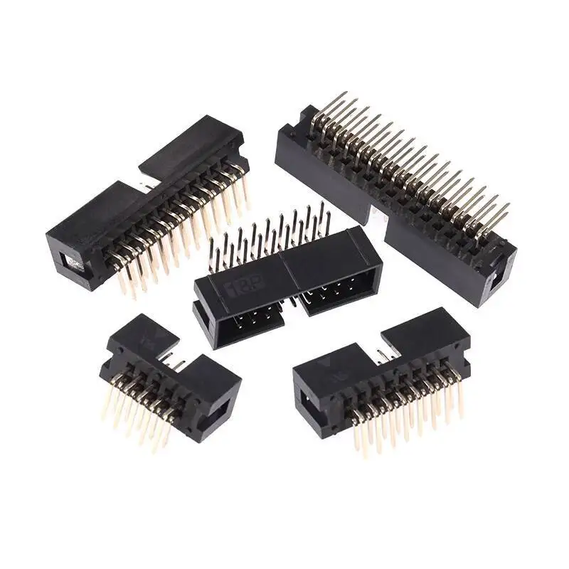 5 Stück einfacher Bullhorn-Stecker 2,54 mm gebogener Pin JTAG-Stecker IDC 3-6P 8 10 20 30 40P 64P – Detail 5