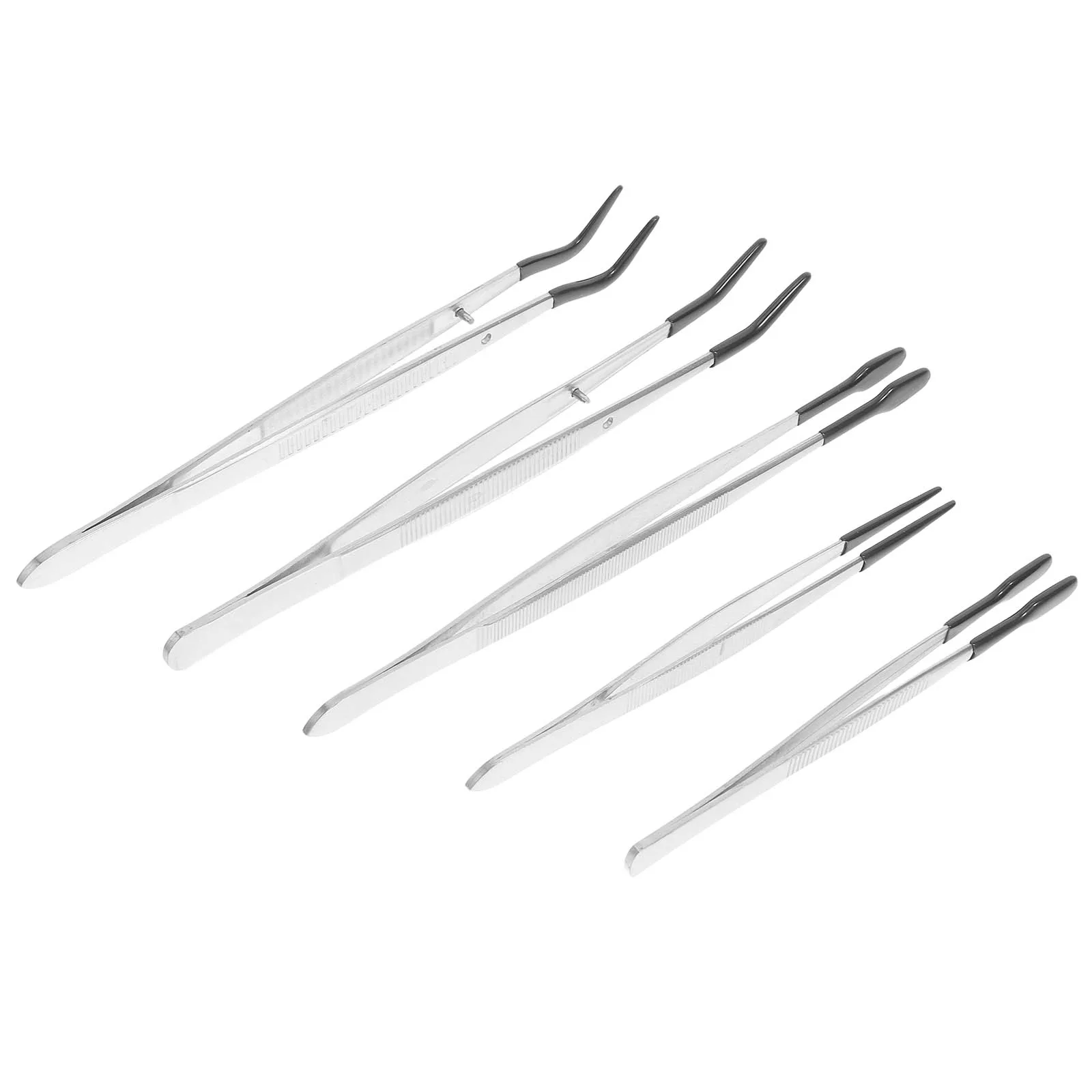

5pcs Precision Rubber Tweezers for Electronics Sensitive Beads Jewelry Durable Stainless Steel Craft Soldering Industrial Safe