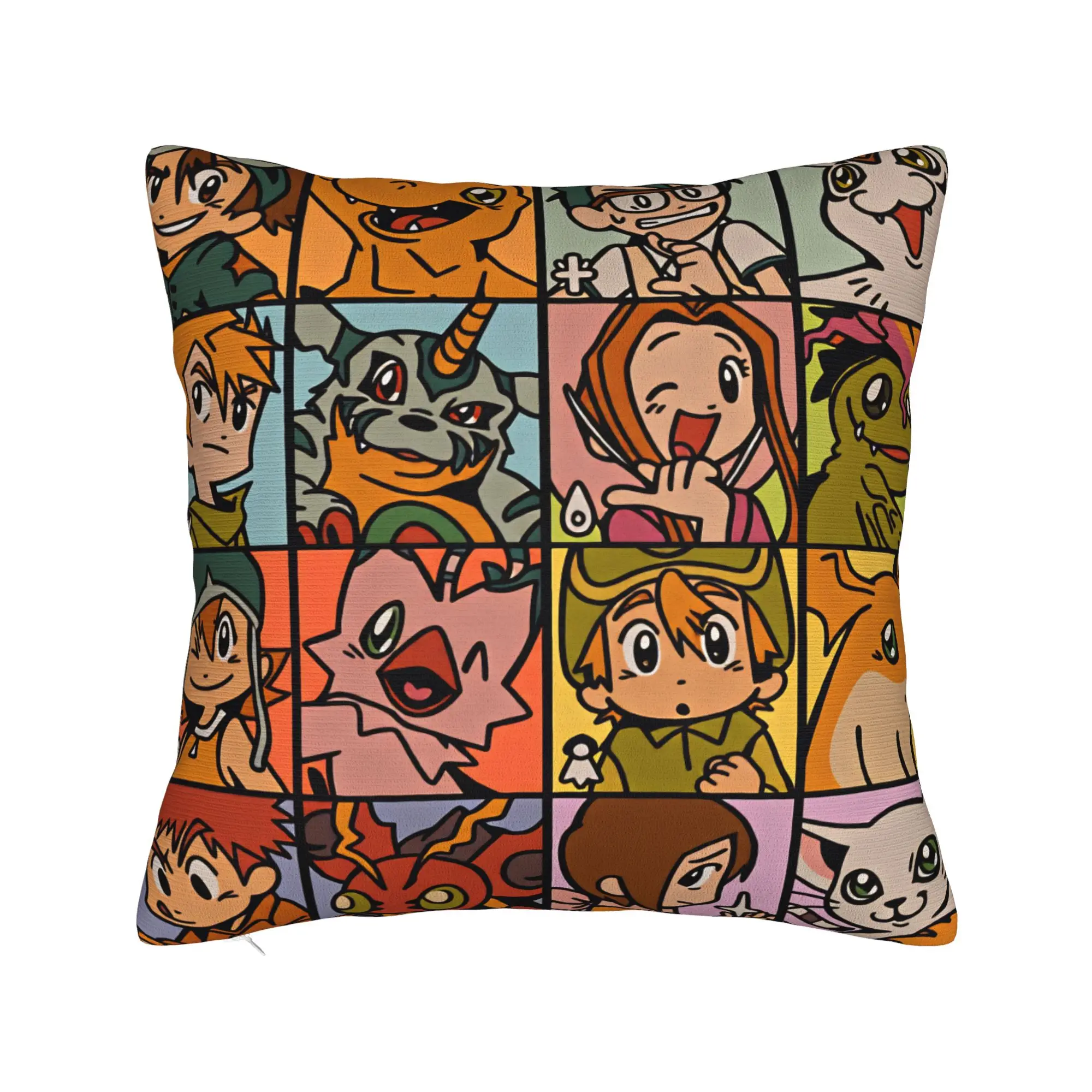 Digimons Pillow Case  Comfy Pillow Cover Kawaii Cushion Cover For Sofa Home Decor