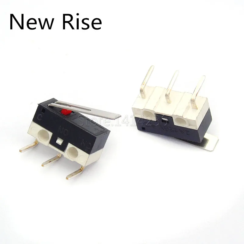 10Pcs 3Pins 90 Degree Curved Needle Left Curve Mouse Switch  Limit Switch Push Button Switch 1A 125V AC