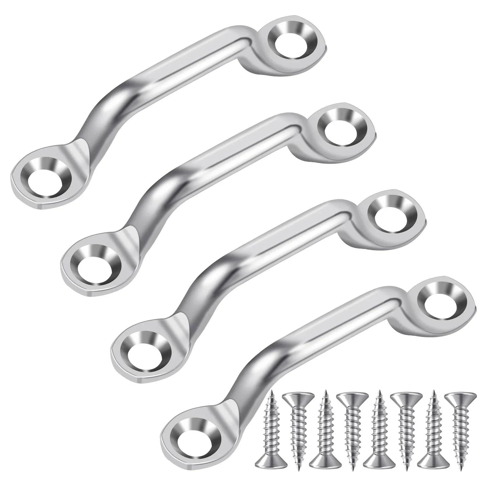 

Goture Footman Loop 4-10pcs 64mm/2.51in Durable Stainless Steel Bimini Top Cover Strap Pad Eye Footman Loop with Screws 2025