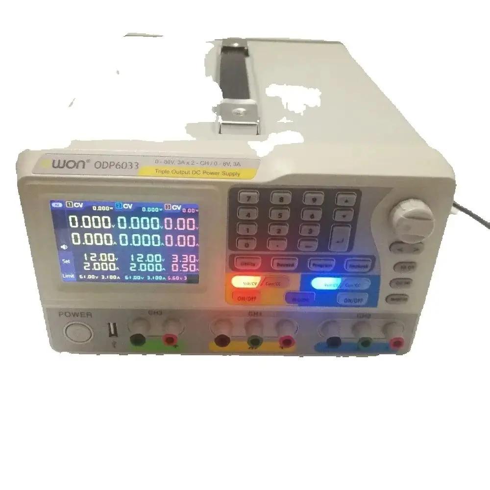 

OWON ODP6033 Программируемый источник питания постоянного тока с тройным выходом | 2-канальный регулируемый источник питания 0–60 В/3 А + 0–6 В/3 А