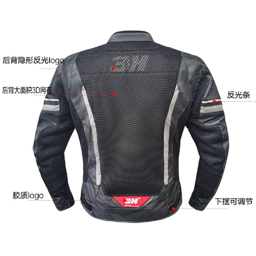 Summer Motorcycle Jacket Breathable Biker Jacket Abrasion Resistant Off-Road Clothes Wrestling Moto Reflective Motorcycle Cloth