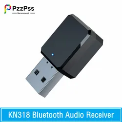 KN318 Bluetooth 5.1 Audio Receiver Dual Output AUX USB Stereo Car Hands-Free Call Wireless Adapter Video Receiver Audio Adapter