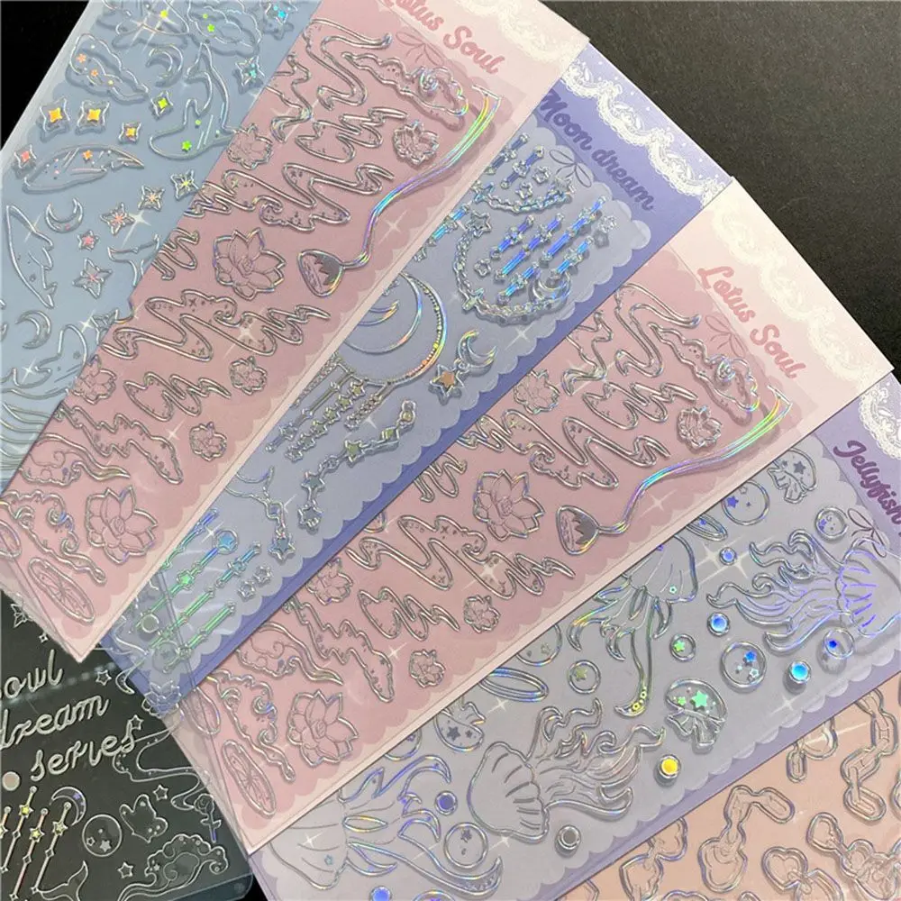 

DIY Stationery Dreamland Series Hand Account Moon Love Shiny Butterfly PET Sticker Stickers Decorative Stickers Scrapbook