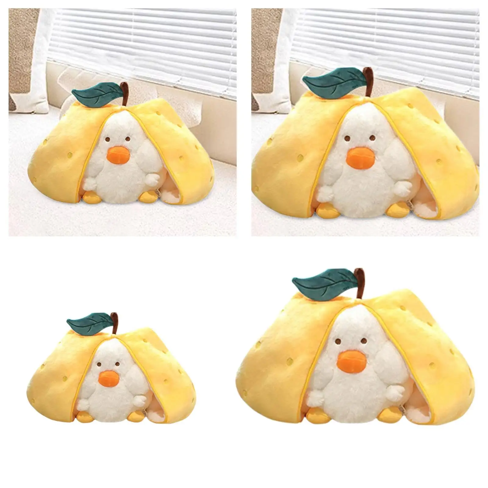 Pear Duck Stuffed Animal Plush Figure Huggable Comfortable Pear Transform Duck Plush Doll for Family Boys Girls Gifts Teens