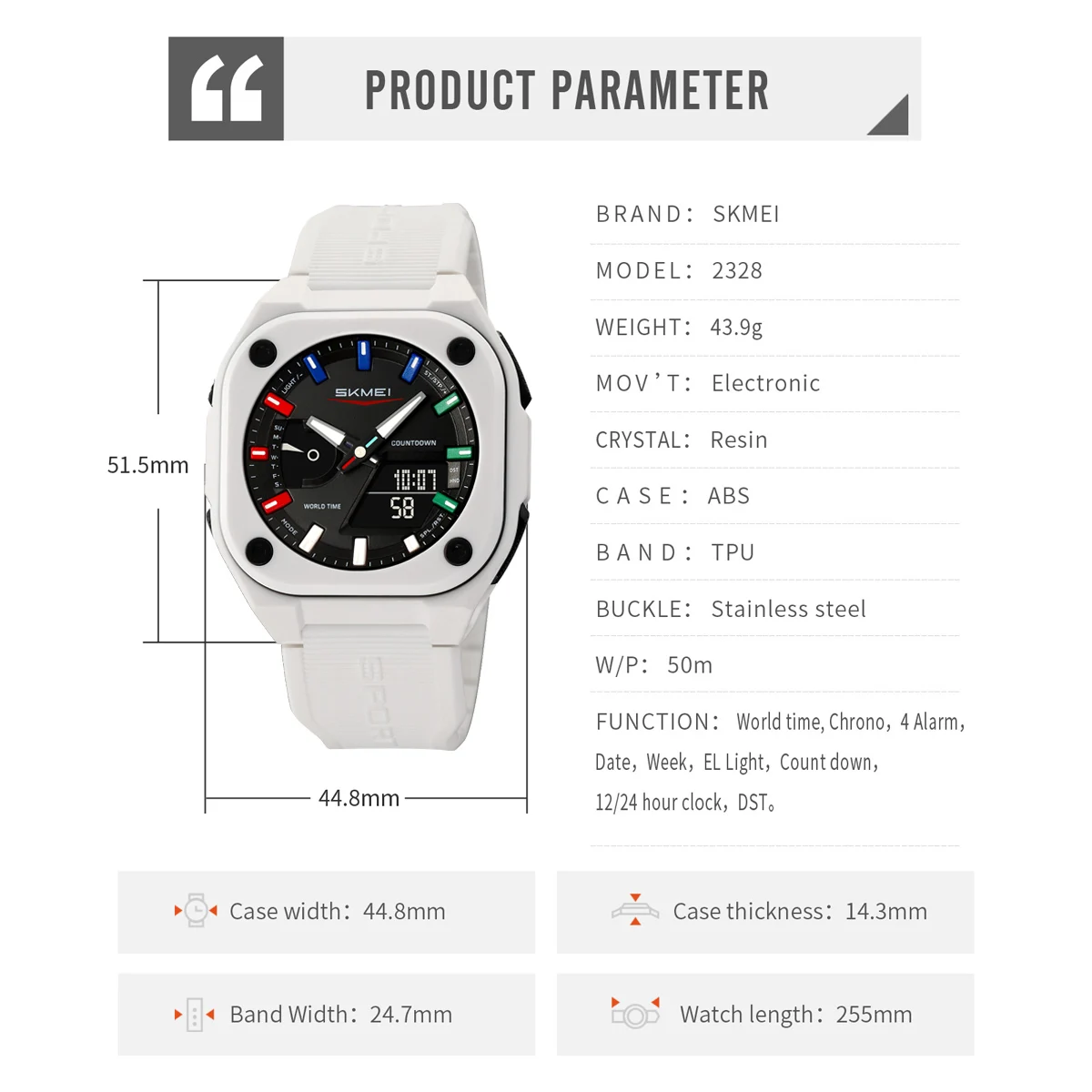 SKMEI Business Digital Electronic Watch Fashion Sports Quartz Watches For Mens… - Image 6