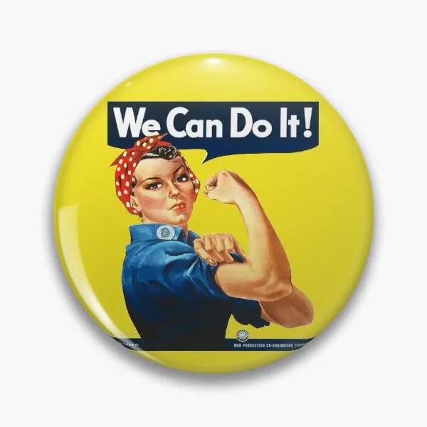 Vintage Rosie The Riveter We Can Do It  Soft Button Pin Brooch Cute Women Lover Hat Jewelry Decor Cartoon Collar Metal Lapel Pin