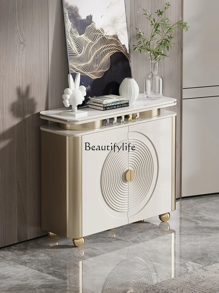 

Small apartment dining side cabinet, living room against the wall integrated door cabinet household light luxury high sense