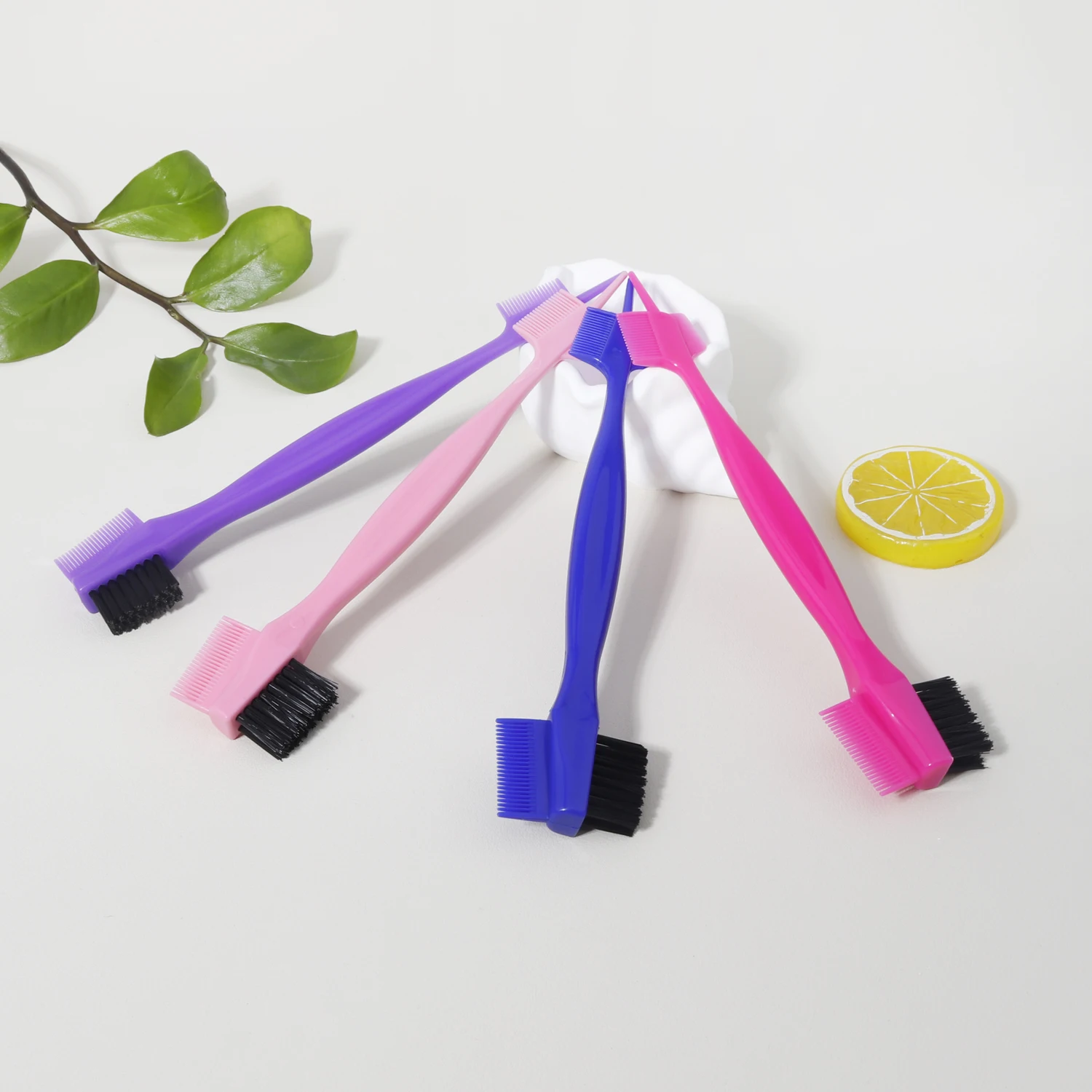 فرشاة شعر متعددة الوظائف للتحكم على الوجهين، فرشاة تحكم بحواف قلم الحواجب، أداة العناية بالشعر، خاصة للشعر المستعار الحقيقي