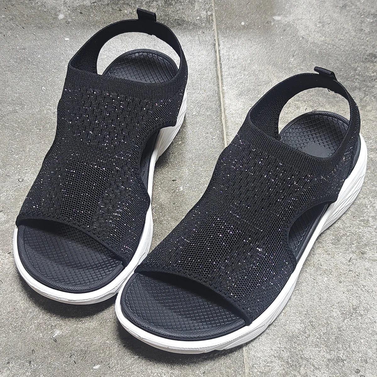 

Summer Women Sandals Shoes New Mesh Fish Platform Women's Open Toe Wedge Outdoor Ladies Casual Flats Walking Zapatillas Muje