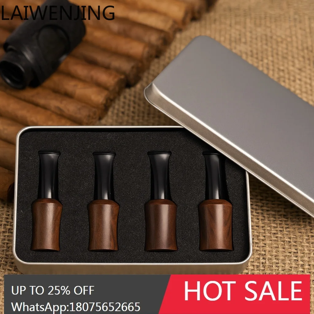 MJY Solid Wood Portable Recyclable Multi-Specification Cigar Mouthpiece Extension Accessories Set