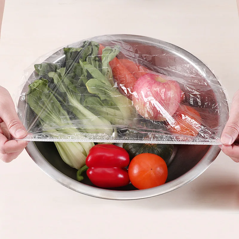 Plus Size Food Cover Plastic Bags Large Elastic Saran Wrap Fruit Vegetable Fresh-kepping Bags Kitchen Storage Organization