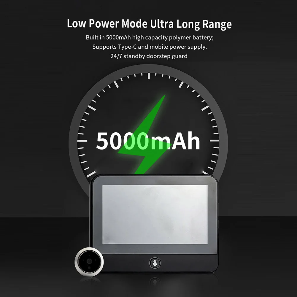 1080P WIFI ثقب الباب المشاهد مع شاشة 4.3 بوصة 120 درجة زاوية واسعة الأشعة تحت الحمراء للرؤية الليلية كاميرا الباب الرقمية للمنزل