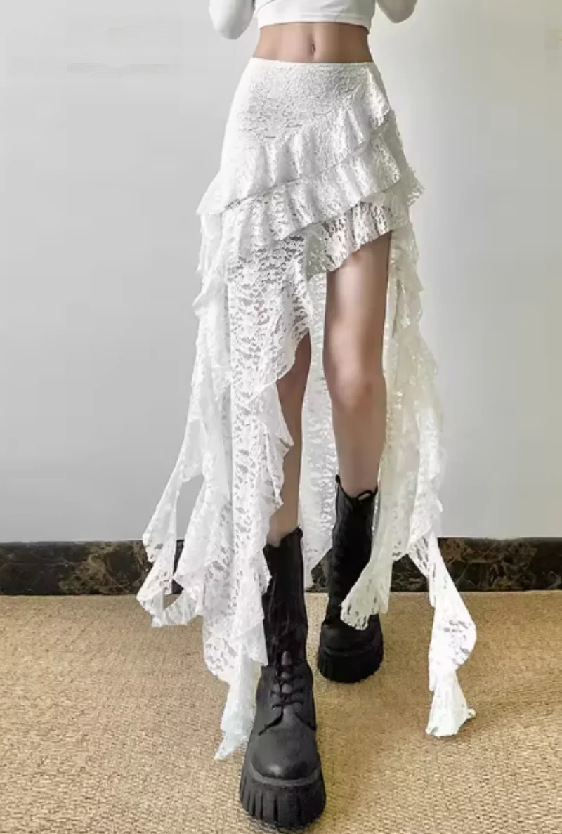 Tassel ruffle layered skirt detail