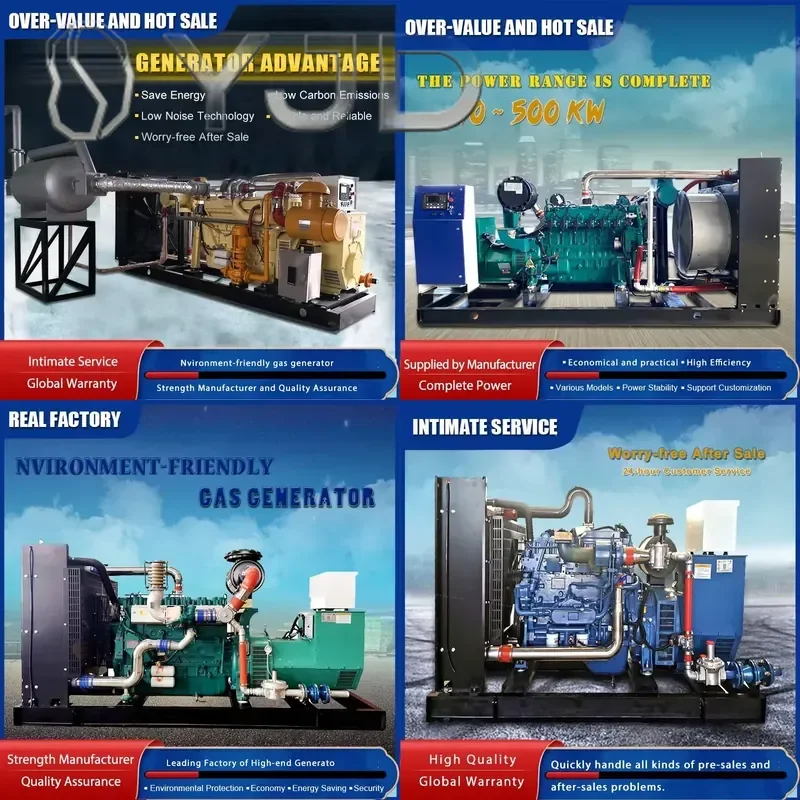 EPA 10kW-600kW Single Biogas Generator Set Water Cooling LPG Fuel Brushless Excitation for Natural Featuring Chp Canopy