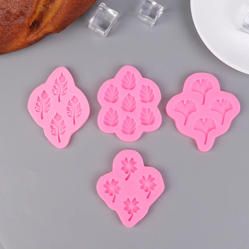 Ginkgo Brown Monstera Maple Leaf Cake Silicone Mold Fondant Cake Decor Soap Clays Mould Baking Tool DIY Kitchen Tools