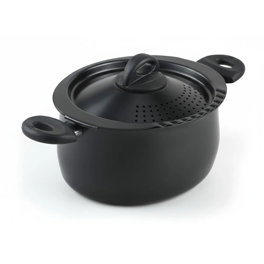 

Овальная кастрюля для макарон с антипригарным покрытием, 5,5 литра, с крышкой-сителем — алюминиевая кастрюля без PFOA для легких макарон и еды