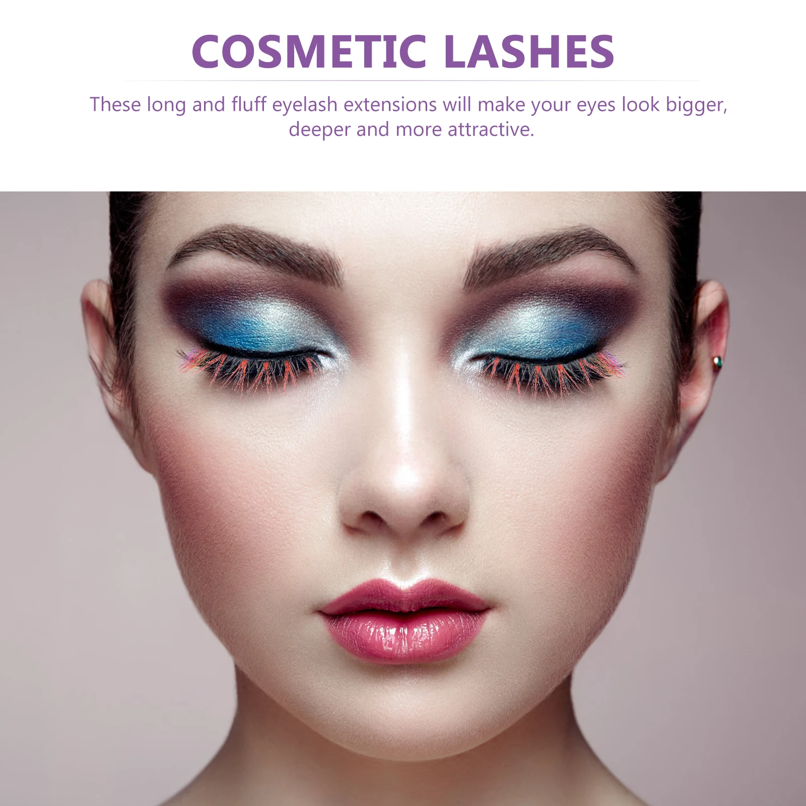 5Pairs Colored Eyelashes False Lashes Faux Cosplay Prom Halloween Party Festival Fake Colored Lashes for Women