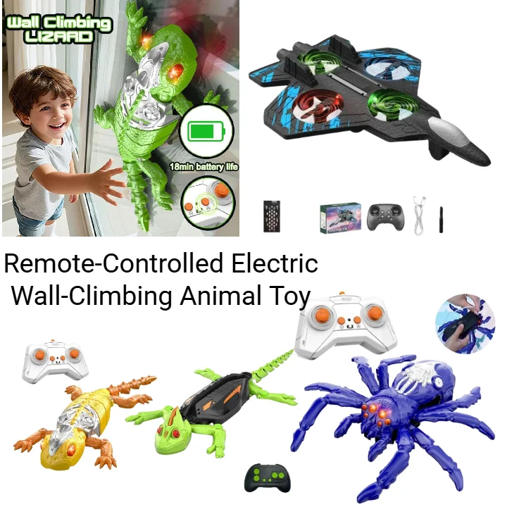 หุ่นยนต์เลียนแบบสัตว์จริง ปีนผนังได้ ควบคุมด้วยรีโมท รูปแบบกิ้งก่า/แมงมุม ปีนกระจกและผนังเรียบได้