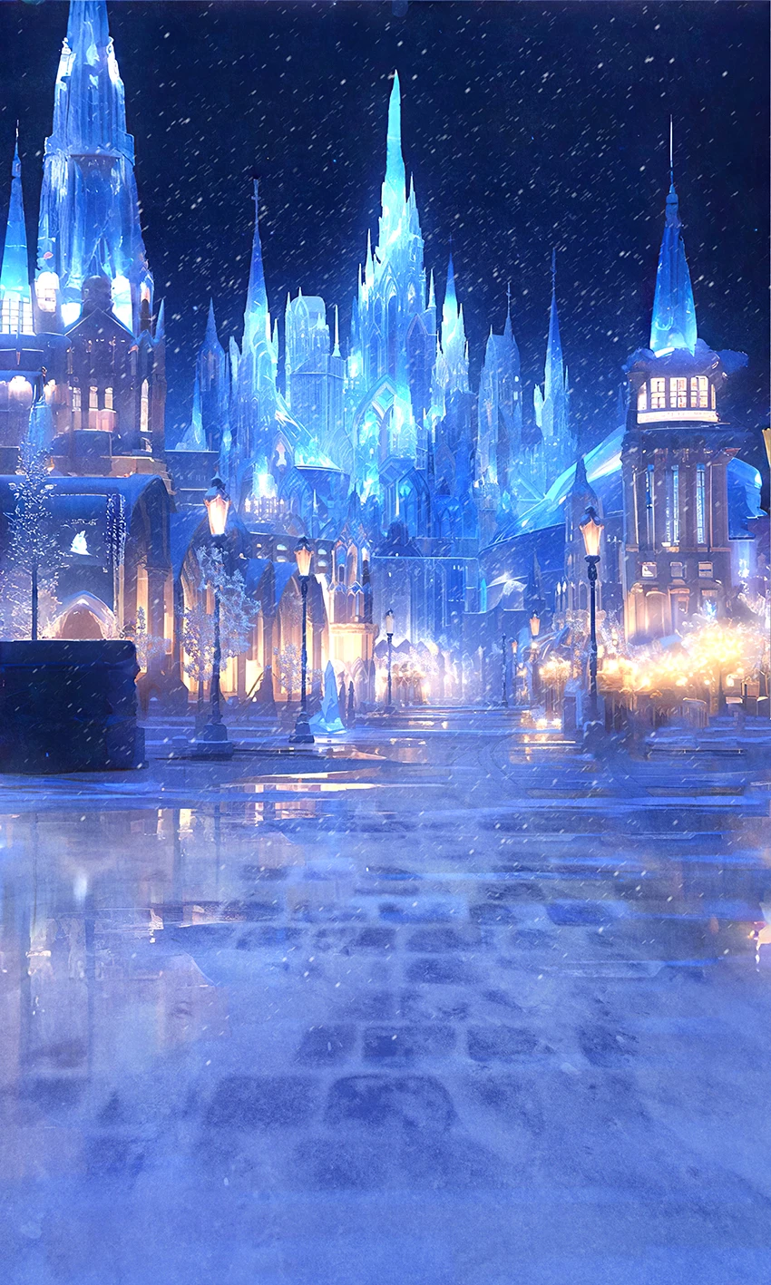 Mehofond Snow Frozen Photography Backdrop Snowflake Wonderland Castle Decor Kids Baby Birthday Party Cake Smash Photo Background view 4