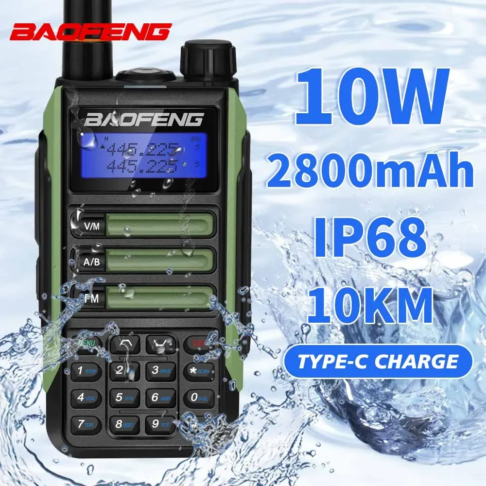 Baofeng Walkie-talkie UV-16 Plus Waterproof IP68 High-power Radio VHF UHF Two Way Radio Dual Band Walkie-talkie 50km Talk Range