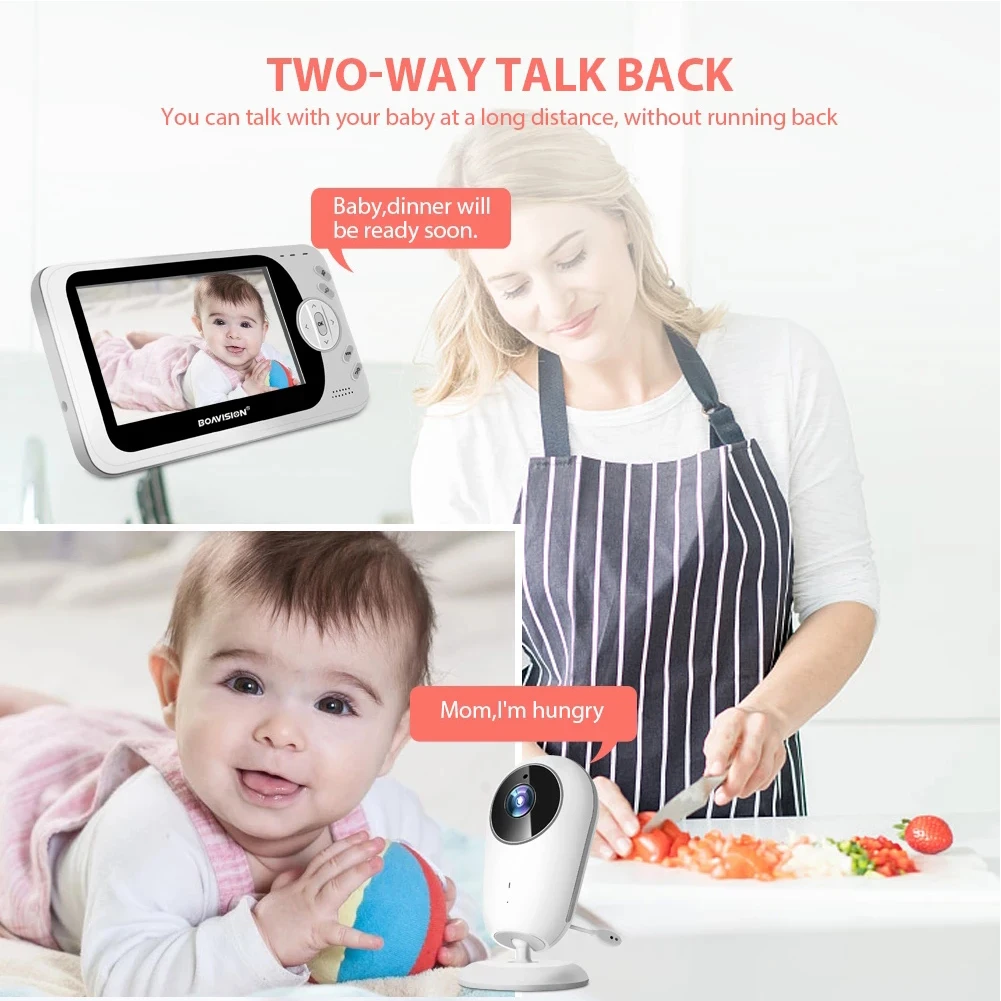 4.3 inch Wireless Video Baby Monitor Sitter portable Baby Nanny IR LED Night Vision intercom Surveillance Security Camera VB608