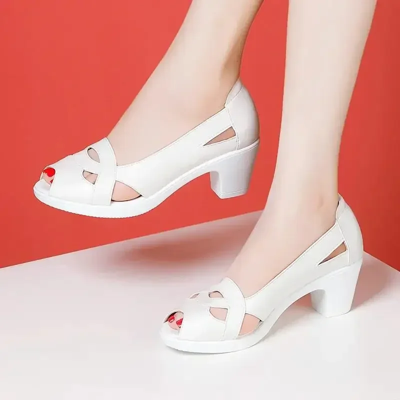 Women Shoes Peep Toe Pumps Hollow Outs High Heels Sandals Boat Shoes Platform Pumps Woman Open Toe Sandalias Mujer Summer