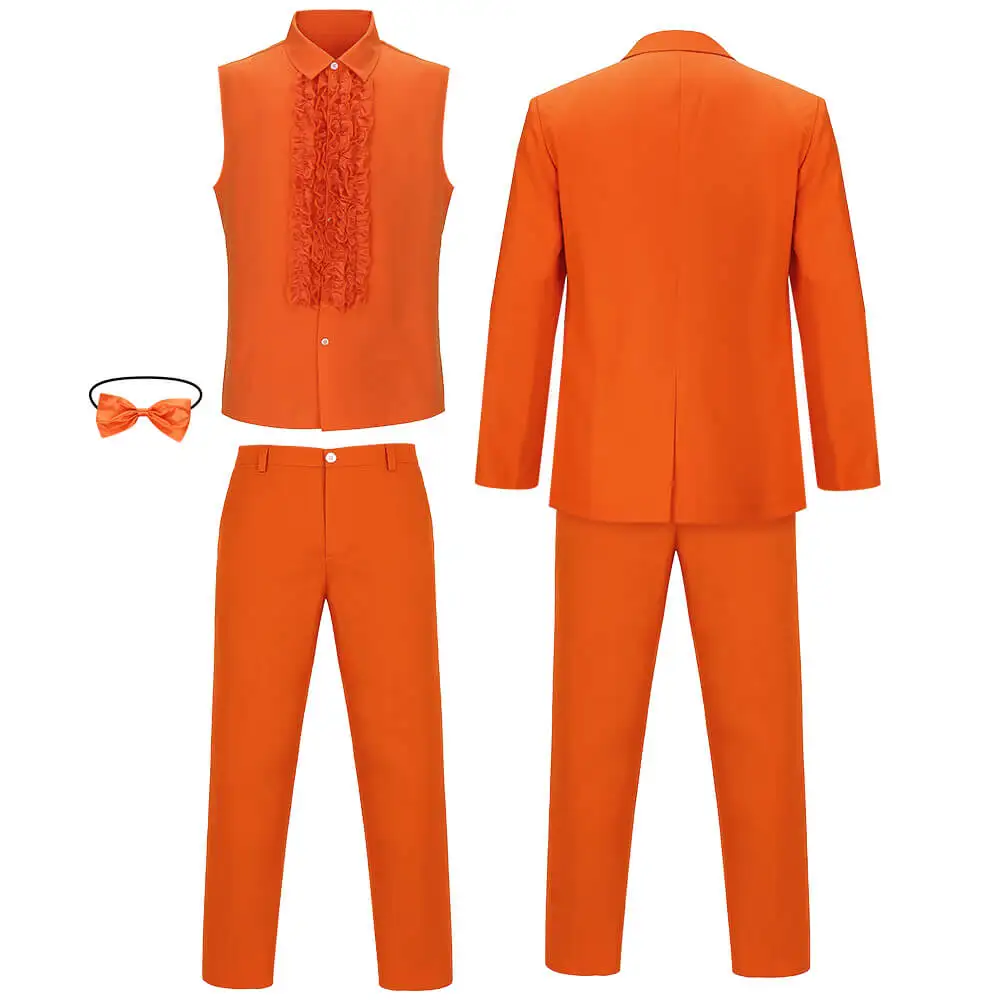 Lloyd Kerst Oranje Smoking Kostuum Hoed Dom En Dommer Cosplay Pak Halloween Feest Outfits