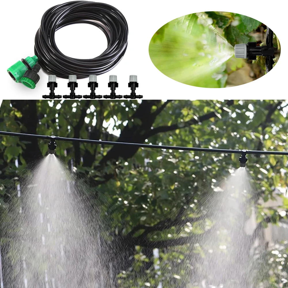 

New Irrigation 10Meters 10 Sprinklers Nozzles Water Sprayer Misting Fog Cooling Nozzle System Garden Agricultural Sprayer System