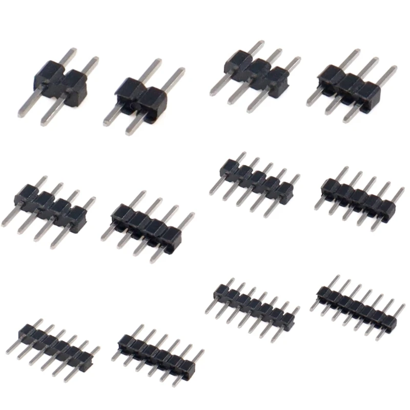 10PCS/Lot 2.0mm Male Header Pins 1*2/3/4/5/6/7/8/9/10/12/15/20/40P 2mm Single Row Pin Header Strip Connector Gold-plated copper