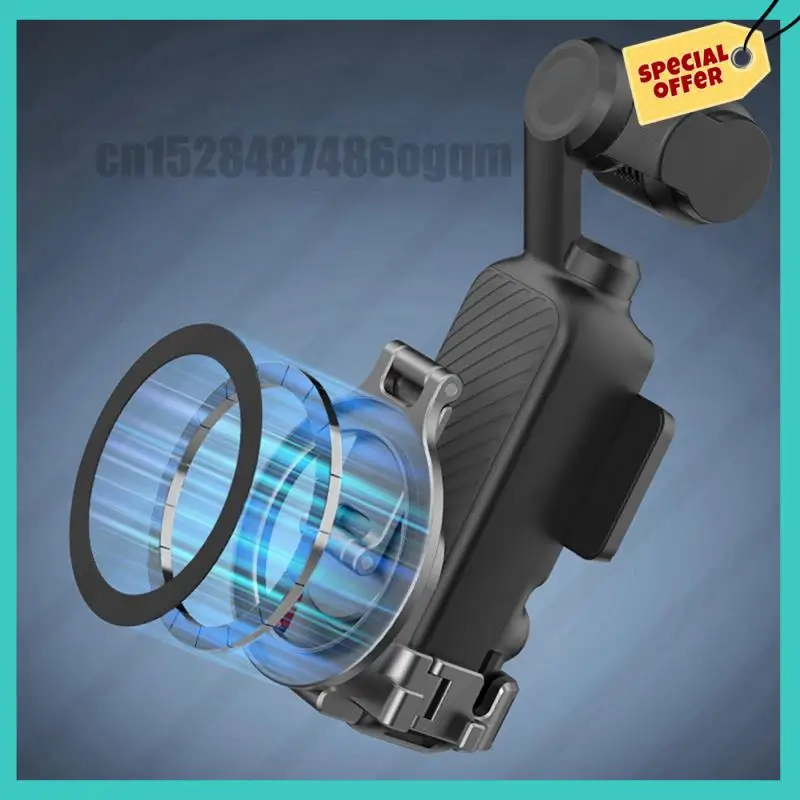 -ABJZ Soporte de teleprompter para DJI Osmo Pocket 3 Marco adaptador magnético con soporte de expansión de cámara de cuerda de mano