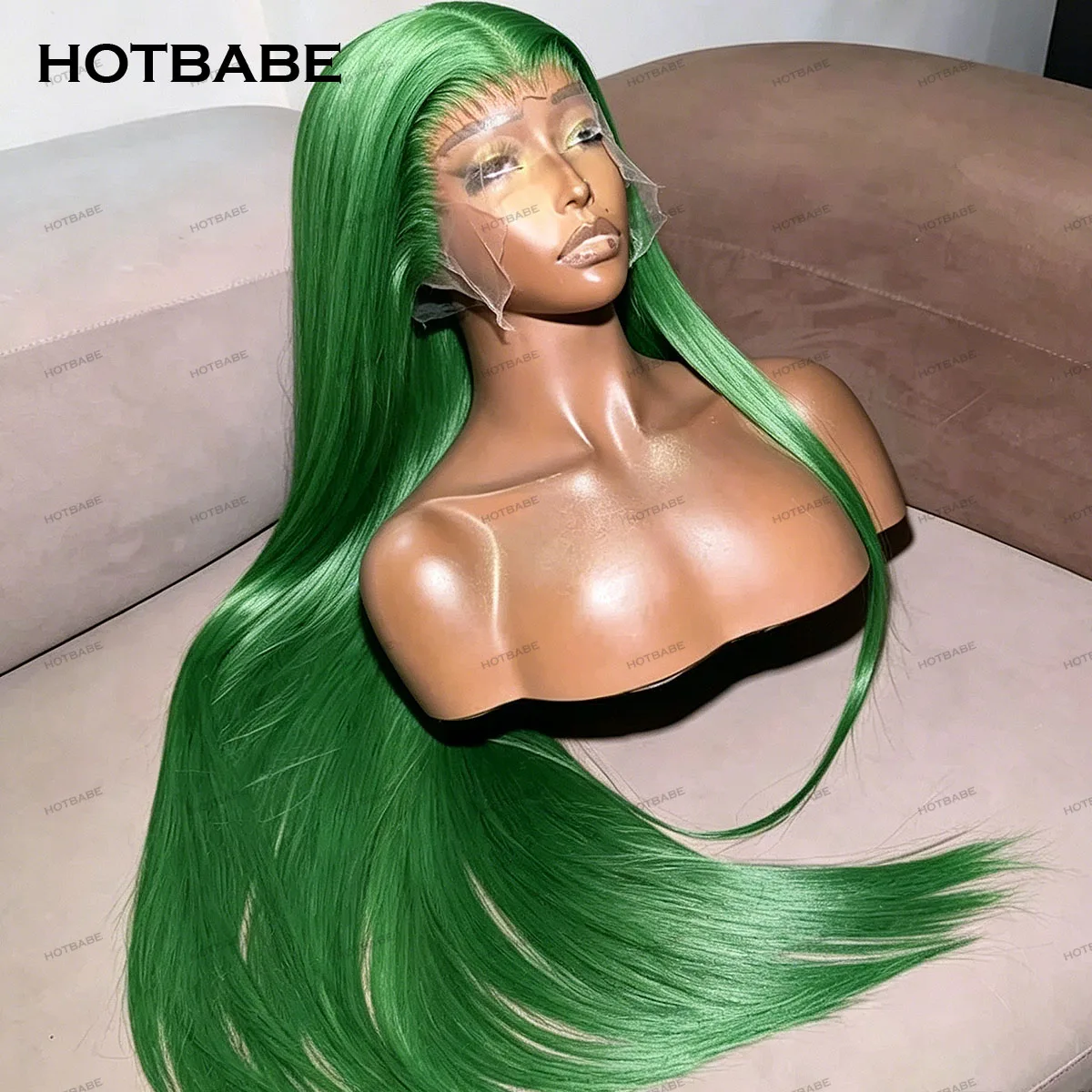 Silky Straight Green Color Glueless Wigs Human Hair 13×4/13×6/360 HD Transparent Lace Frontal Wigs Preplucked For Women
