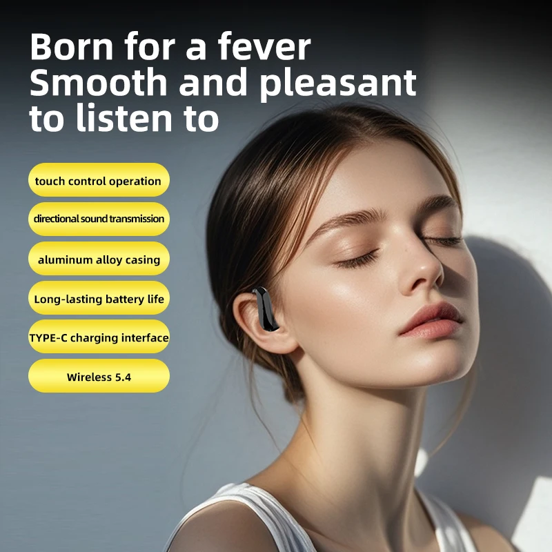 OWS19 سماعات أذن مفتوحة سماعة لاسلكية تعمل بالبلوتوث 5.4 سماعات توصيل هوائي سماعات أذن رياضية تأخير منخفض باس ملابس خفيفة مقاومة للماء