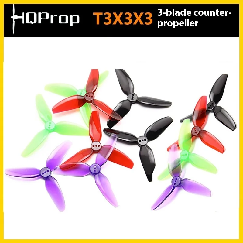 Hq T3x3x3 máquina cruzada Fpv de tres palas de 3 pulgadas hélices delanteras y traseras 3030 adecuadas para Gepu Black Shadow Cinelog
