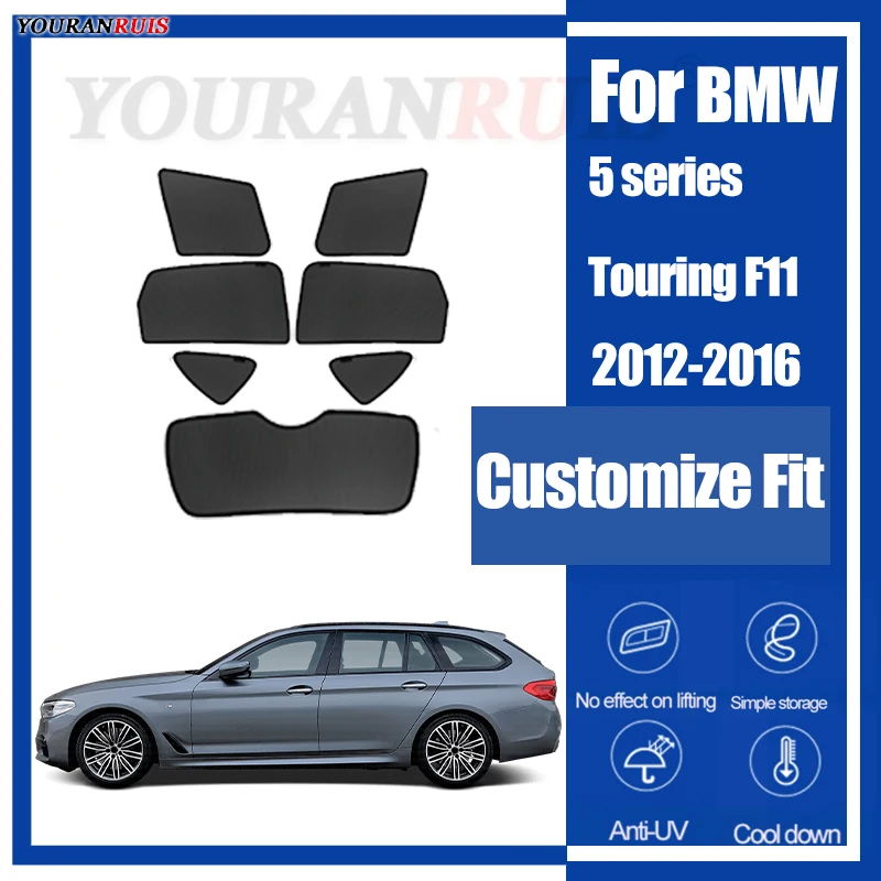 

For BMW 5 series Touring F11 2012-2016 Magnetic Customized Car windows Sun Shade UV Protection Children Car Curtain Mesh