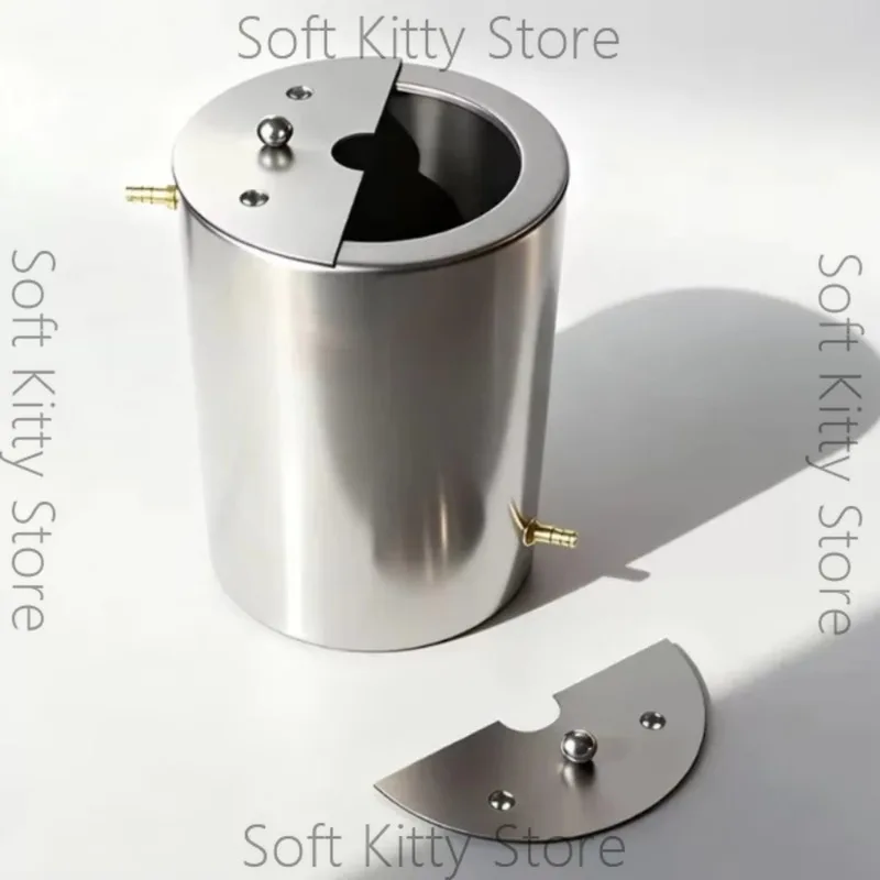 Double-layer stainless steel drum disperser circulating tank 3 liters mixing drum grinding cooling bucket
