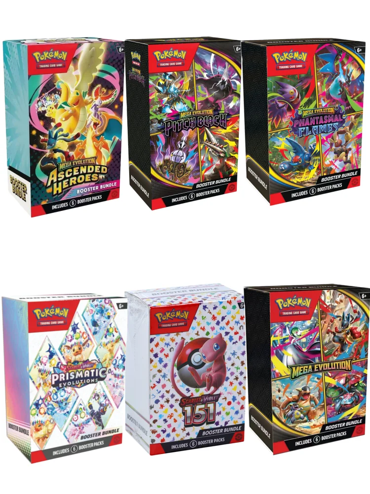 Pokemon PTCG English Mega Pitch Black Ascended Heroes Scarlet Violet 151 Booster Bundle Version ME05 Trainer Box Karty Kolekcjonerskie — 2