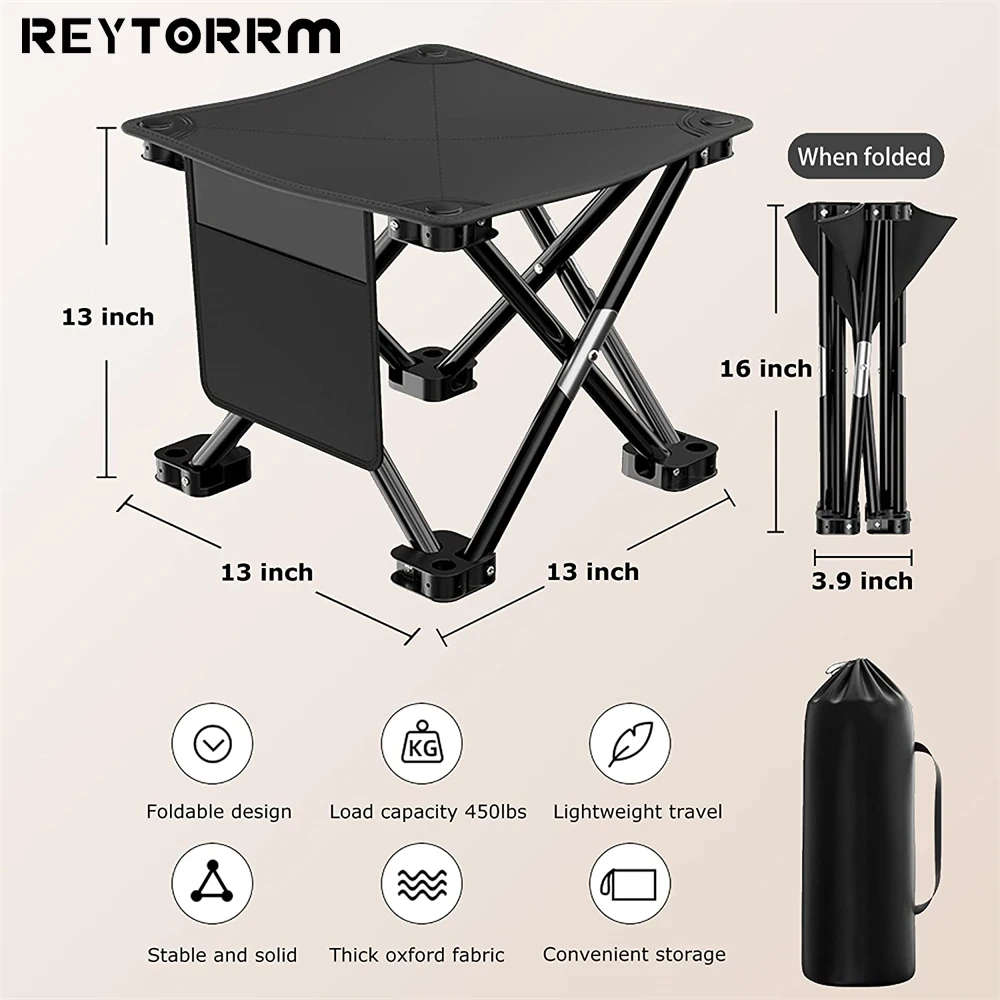 REYTORRM Outdoor Matzah Foldable Stool Portable Fishing Chair Lightweight Folding Chair Camping Chair Stool Picnic Small Bench