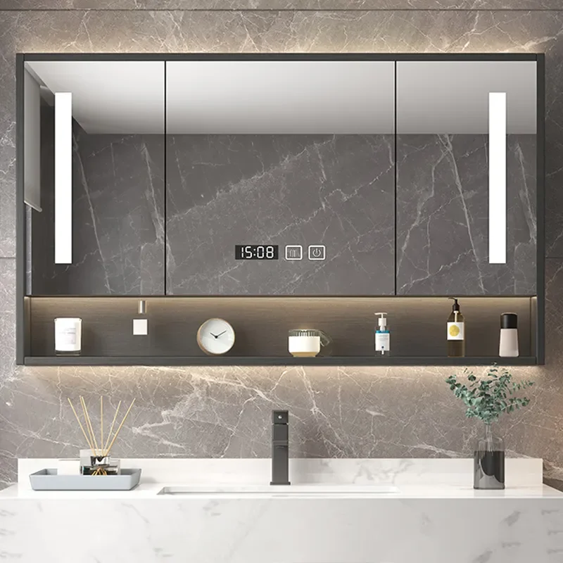 Modern Mirror Cabinets Organizer Infinity Bathroom Storage Lights Standing Mirror Cabinets Closet Jewelry Armoire Home Furniture