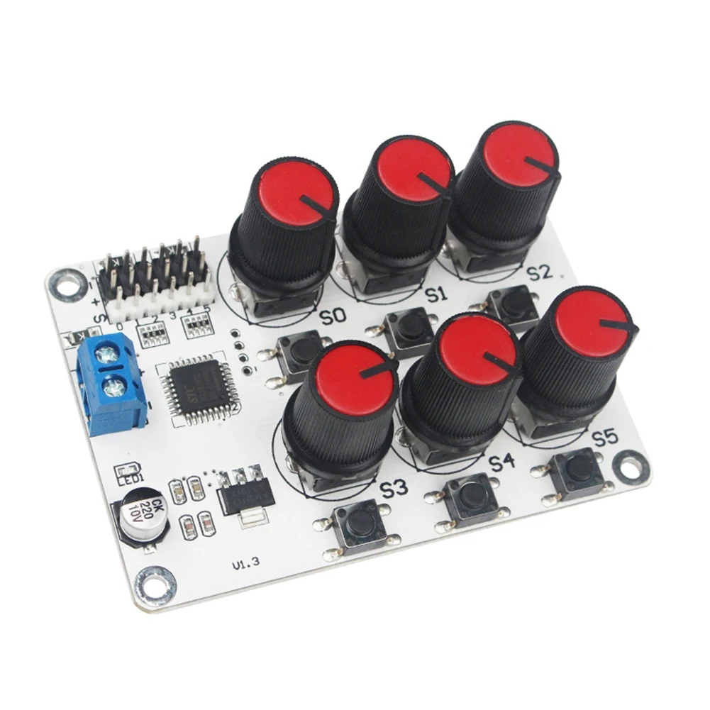 Draaiknop Servo Driver 6-kanaals/wegcontrollerkaart Overstroombeveiliging Servo Tester voor Arduino DIY Robotonderdeel