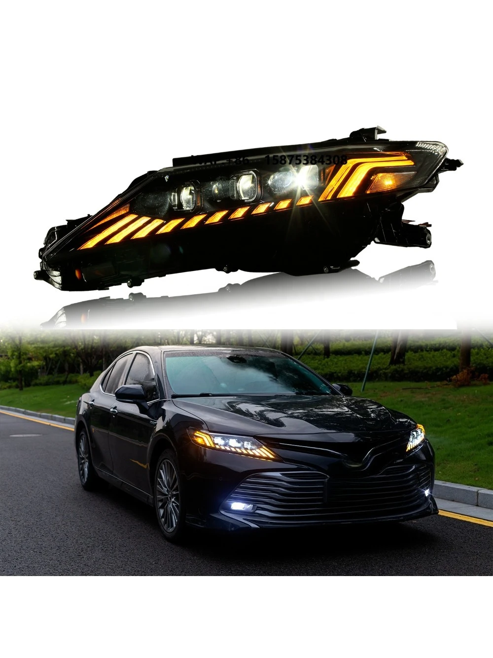 

HRS High Quality LED Headlights Front Light Head Lamp Assembly for 2018-2022 CAMRY