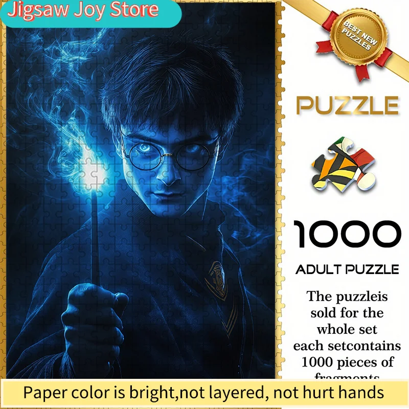 

Warner Bros. Seamless Jigsaw Puzzle Z9.25-79, Harry Potter Blue Light Spell Pattern,Durable Thickened DIY Puzzle, Adult Brain