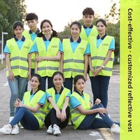 Reflective Safety Vest Customized Casual Workwear Fluorescent Multi-Pocket Inverted Arrow Style for Construction Engineering