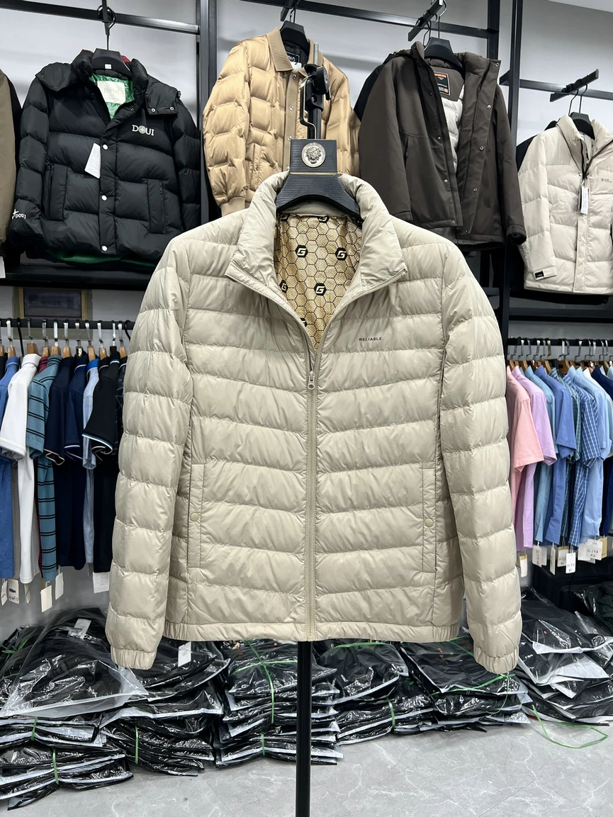 

Lightweight Padded Jacket Men's Casual Style Polyester Fiber down Vest No Hat Elastic Sealable White Duck down Filling Warmth
