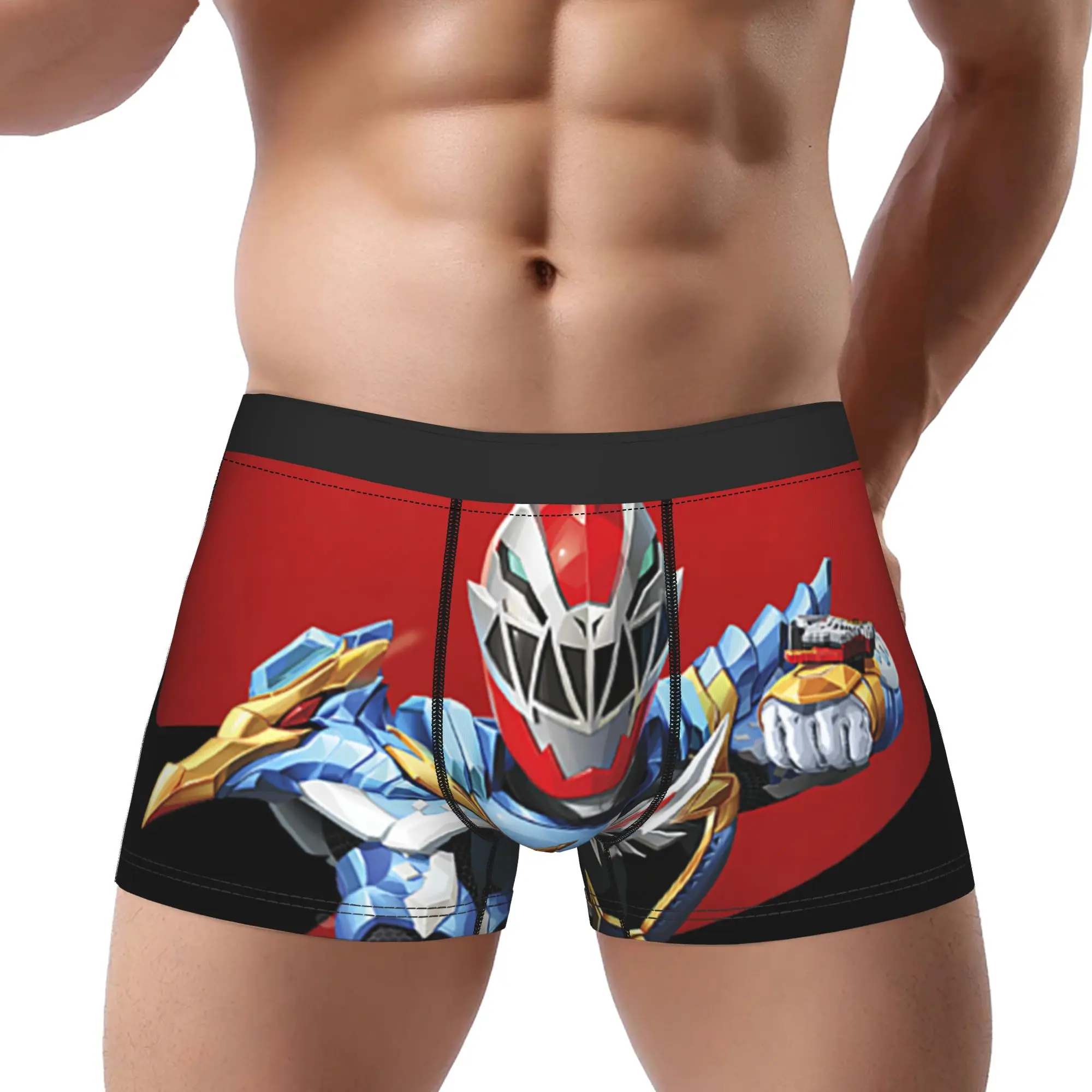 Power Rangers Birthday Boy Dino Fury Red Ranger Epic Pose (2) boxers  Underpants Homme Panties Print Shorts Boxer Briefs