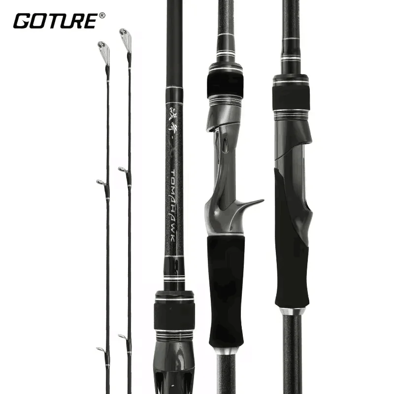 Goture Spinning Casting Lure Fishing Rod 1.83m/2.13m/2.4m Fishing Rod Carbon 2 Section Rod for Bass Pike Trout Fishing Tackle